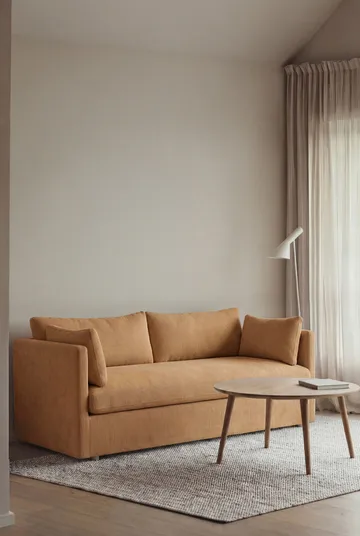 Divano Linnevik - Jump Honey 1959-rovere oliato bianco, 2 sedute, con gonna - 1898