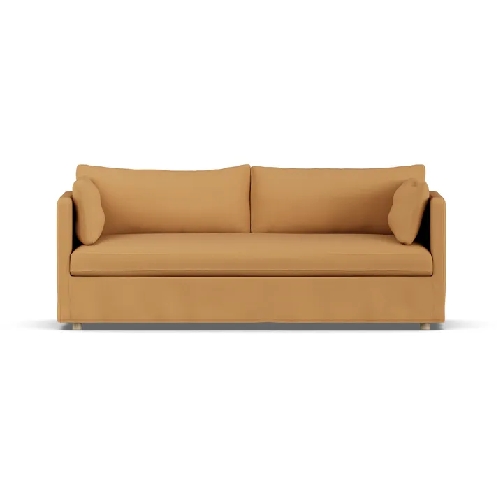 Divano Linnevik - Jump Honey 1959-rovere oliato bianco, 3 sedute, con gonna - 1898
