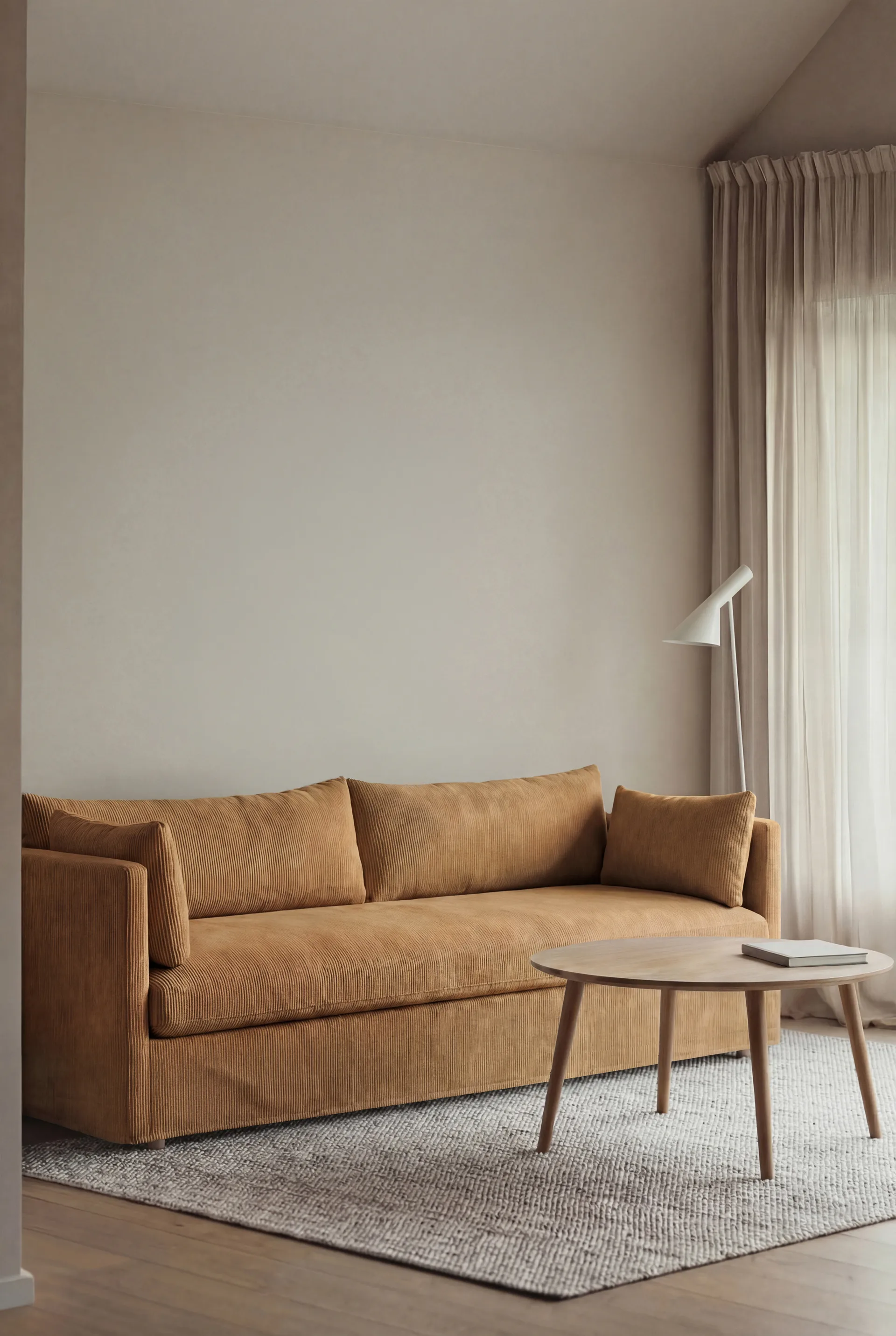 Divano Linnevik, Jump honey 1959-rovere oliato bianco, 4 sedute, con gonna 1898