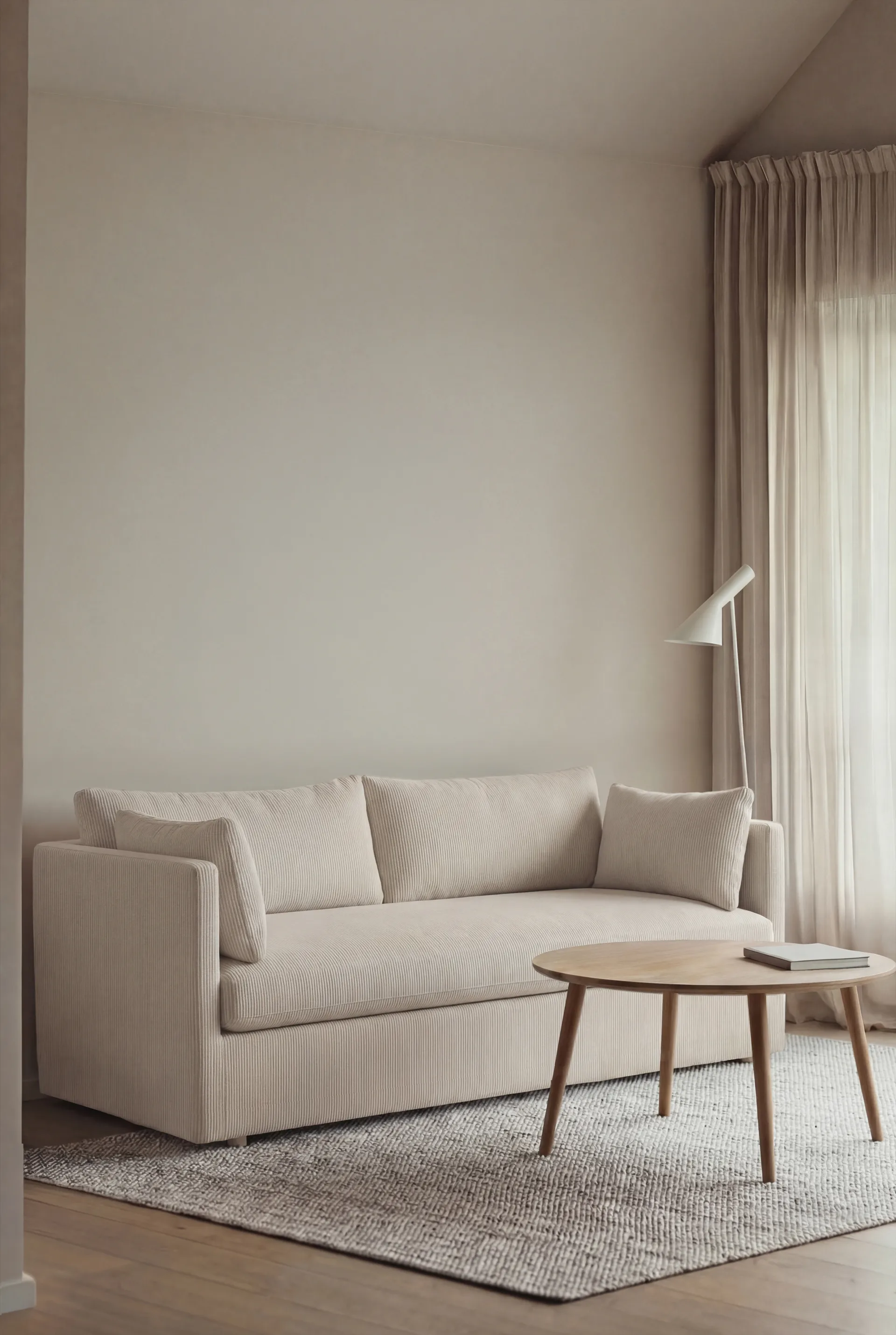 Divano Linnevik, Jump off white 1954-rovere oliato bianco, 2 sedute, con gonna 1898