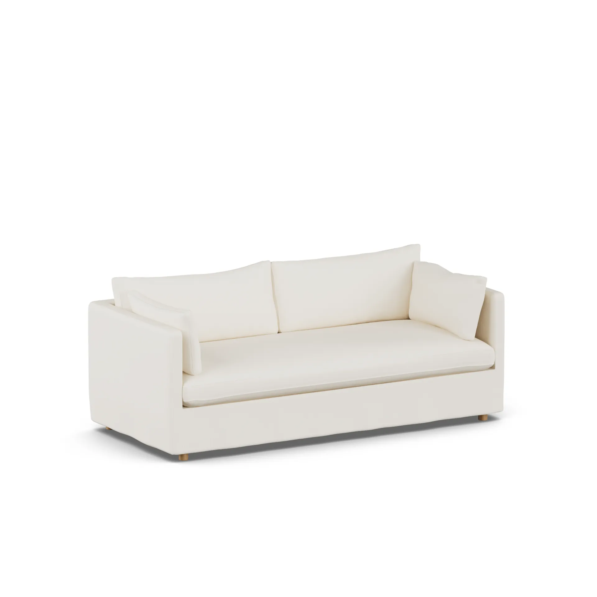 Divano Linnevik, Jump off white 1954-rovere oliato bianco, 3 sedute, con gonna 1898