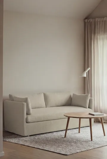 Divano Linnevik - Luiza Beige 3981-rovere oliato bianco, 2 sedute, con gonna - 1898