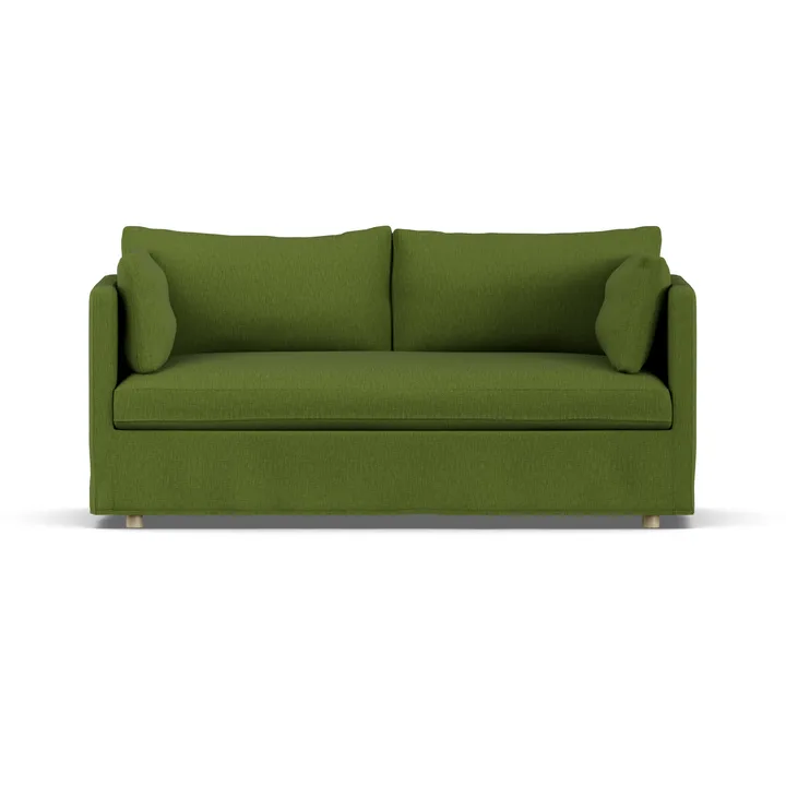Divano Linnevik - Luiza Green 3975-rovere oliato bianco, 2 sedute, con gonna - 1898