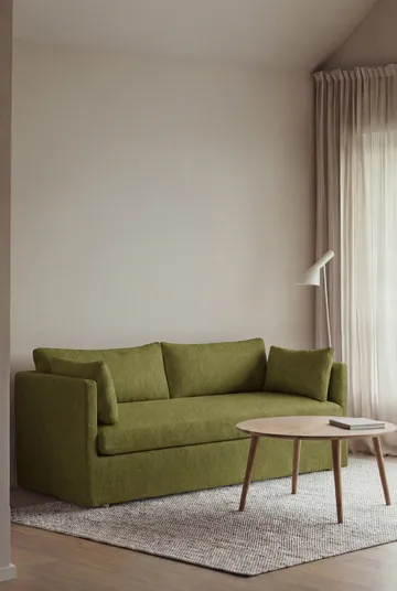 Divano Linnevik - Luiza Green 3975-rovere oliato bianco, 2 sedute, con gonna - 1898