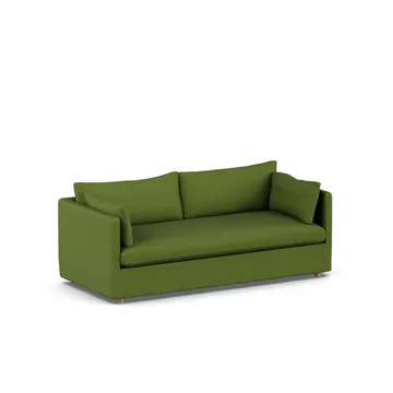 Divano Linnevik - Luiza green 3975-rovere oliato bianco, 3 sedute, con gonna - 1898