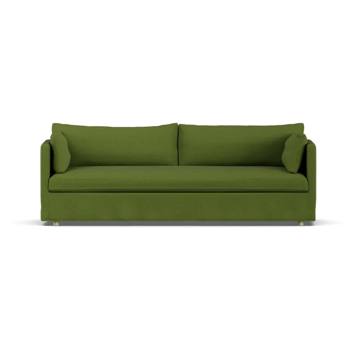 Divano Linnevik - Luiza Green 3975-rovere oliato bianco, 4 sedute, con gonna - 1898