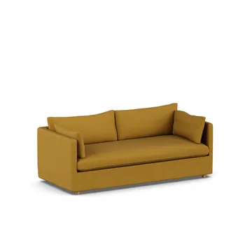 Divano Linnevik - Luiza Mustard 3972-rovere oliato bianco, 3 sedute, con gonna - 1898