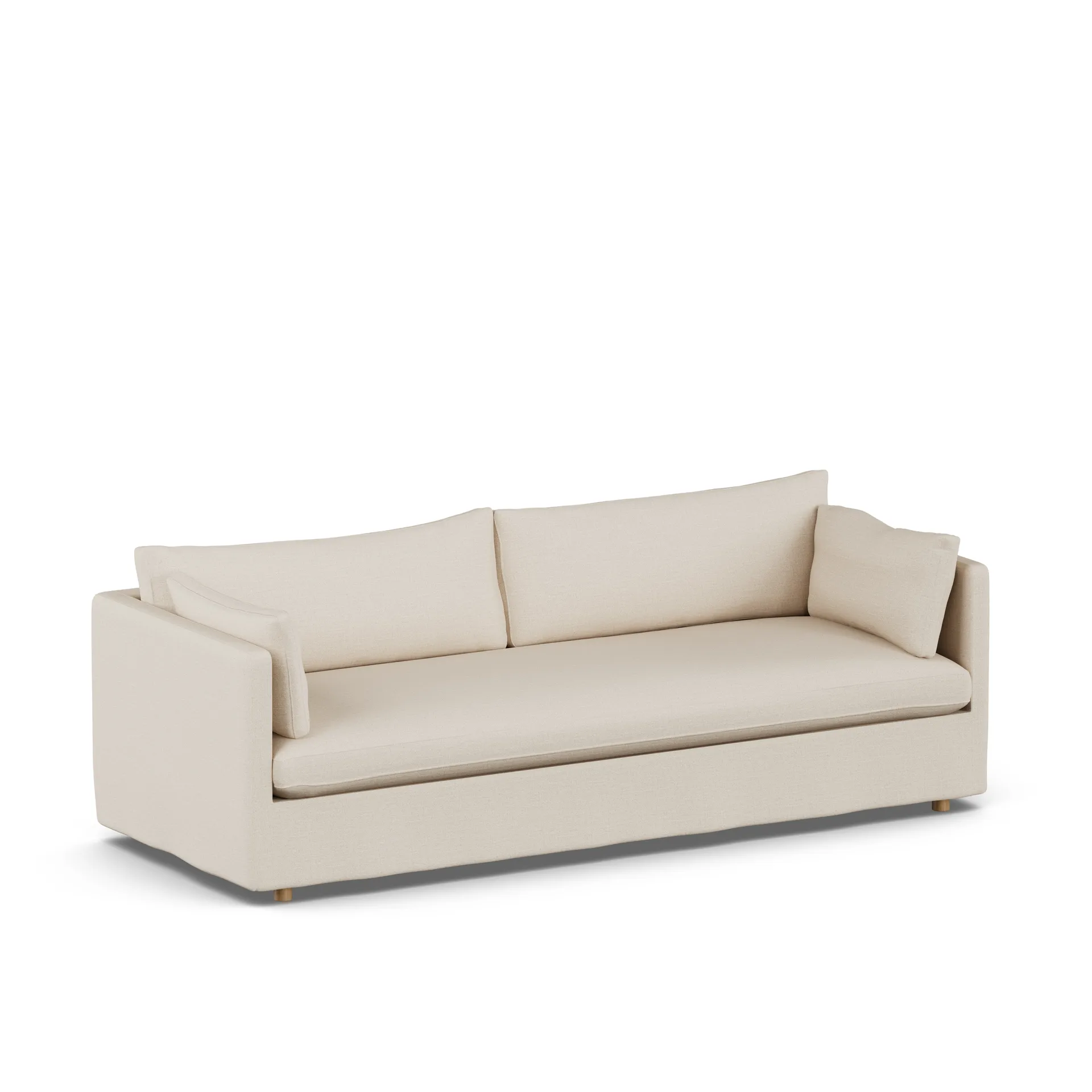 Divano Linnevik, Same Beige 6670-rovere oliato bianco, 4 sedute, con gonna 1898