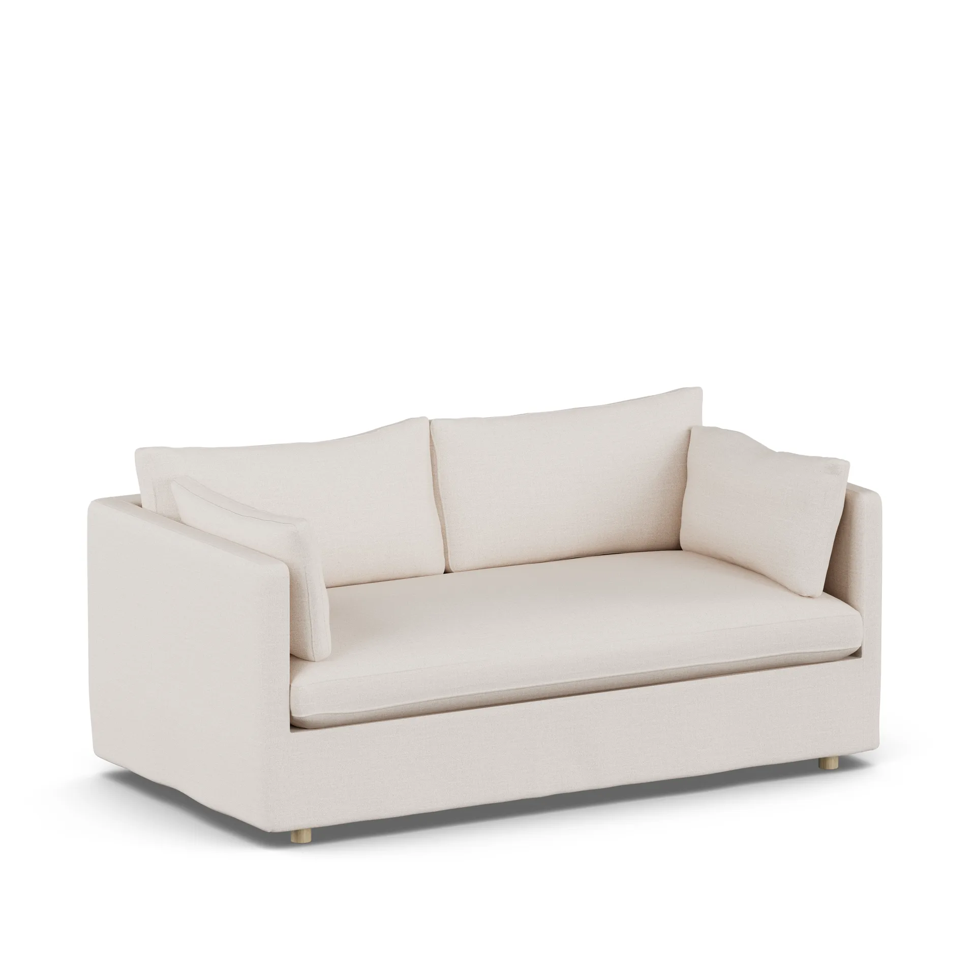 Divano Linnevik, Same Off White 6671-rovere oliato bianco, 2 sedute, con gonna 1898