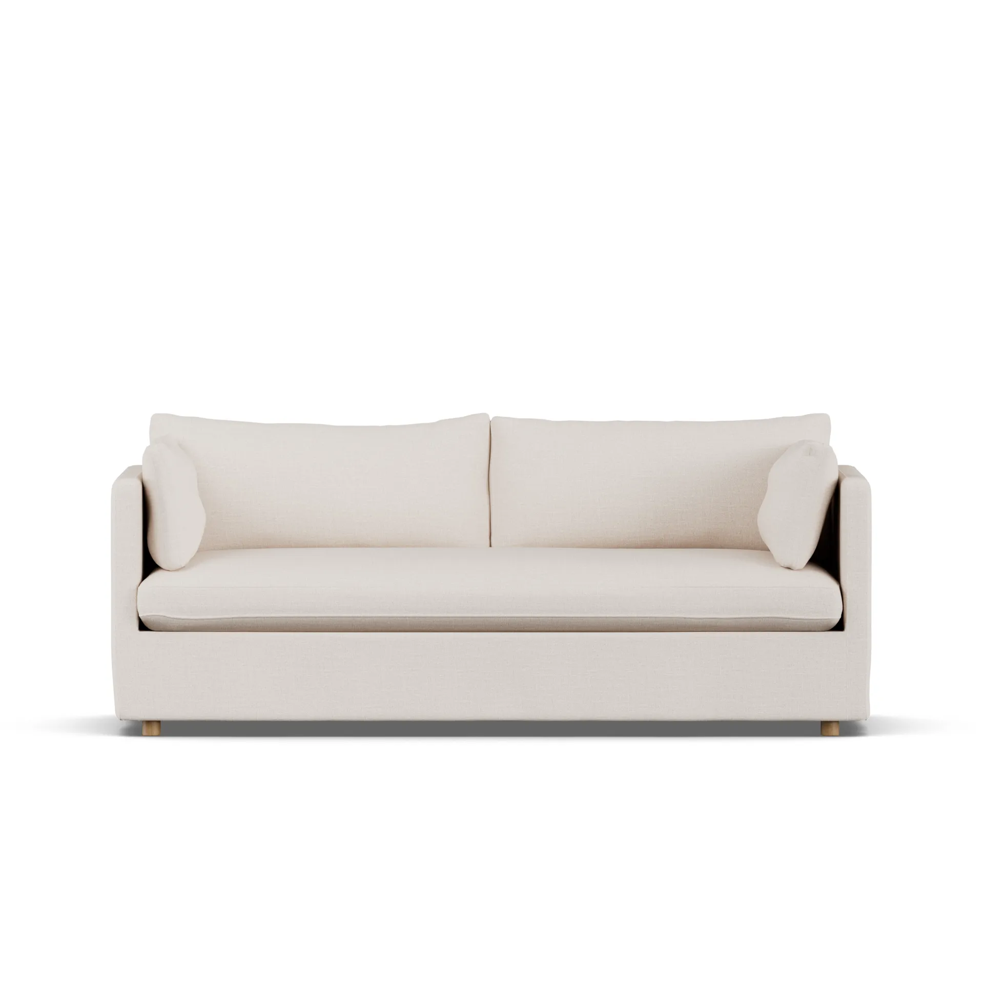 Divano Linnevik, Same Off White 6671-rovere oliato bianco, 3 sedute, con gonna 1898