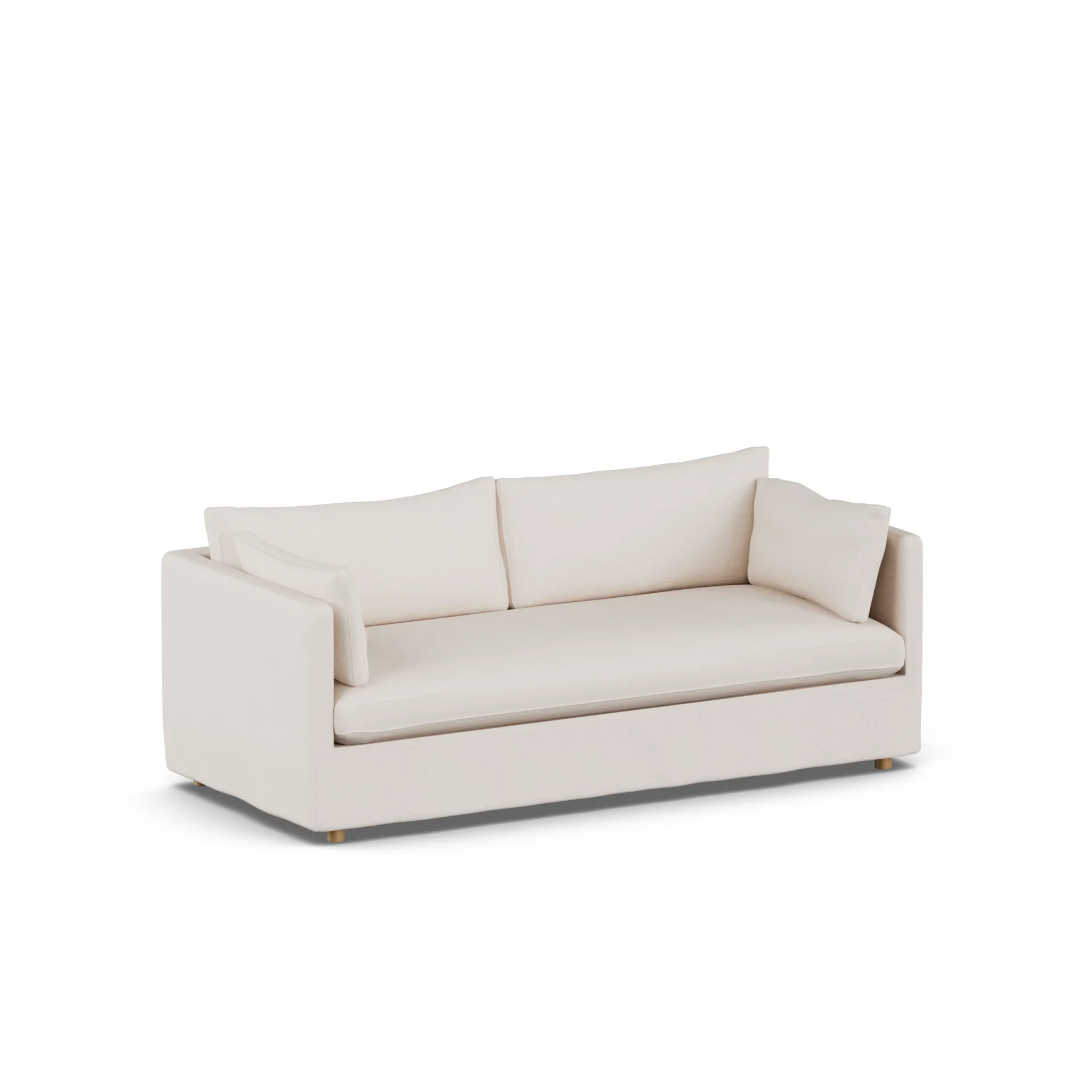 Divano Linnevik, Same Off White 6671-rovere oliato bianco, 3 sedute, con gonna 1898