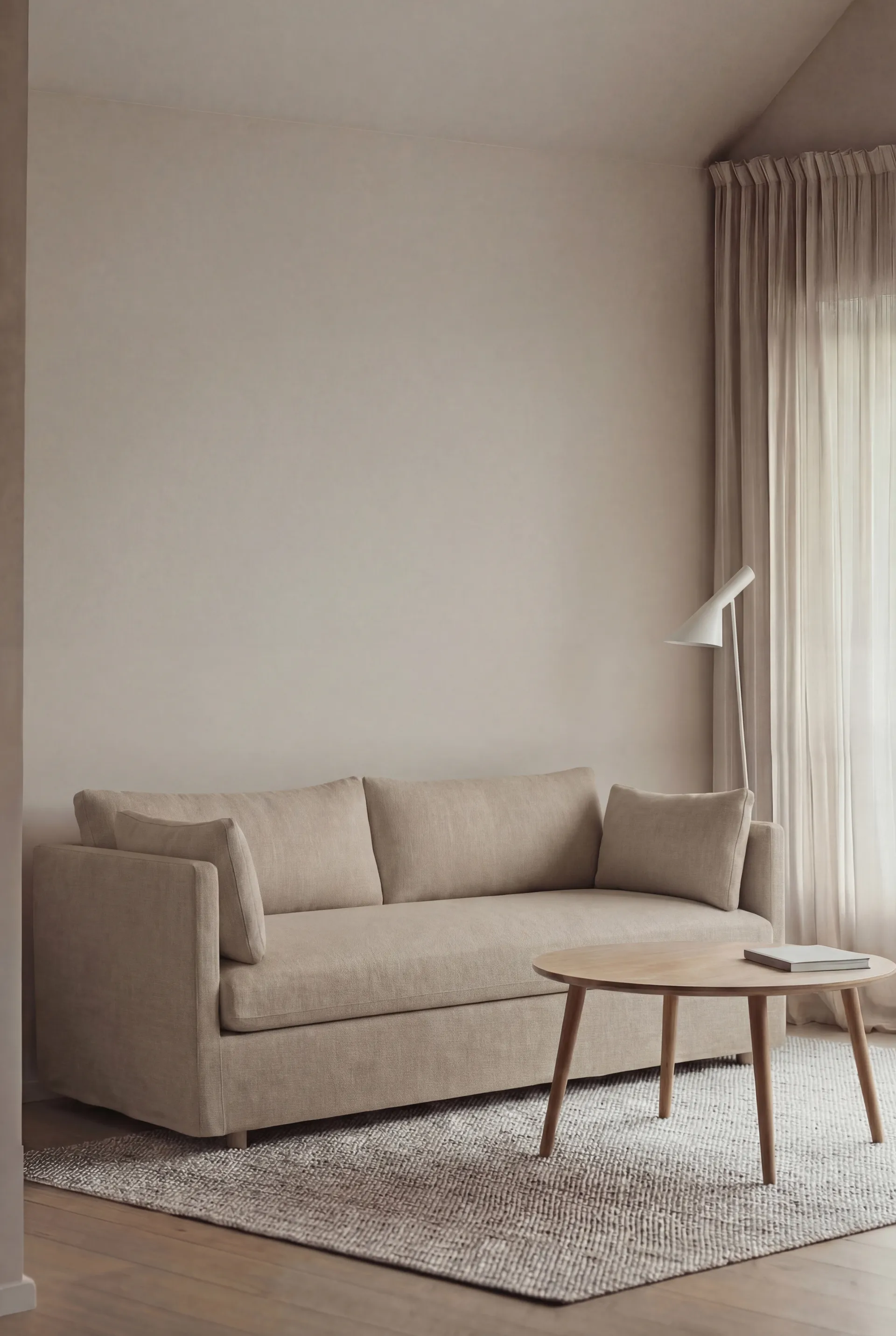 Divano Linnevik, Same Sand 6672-rovere oliato bianco, 2 sedute, con gonna 1898