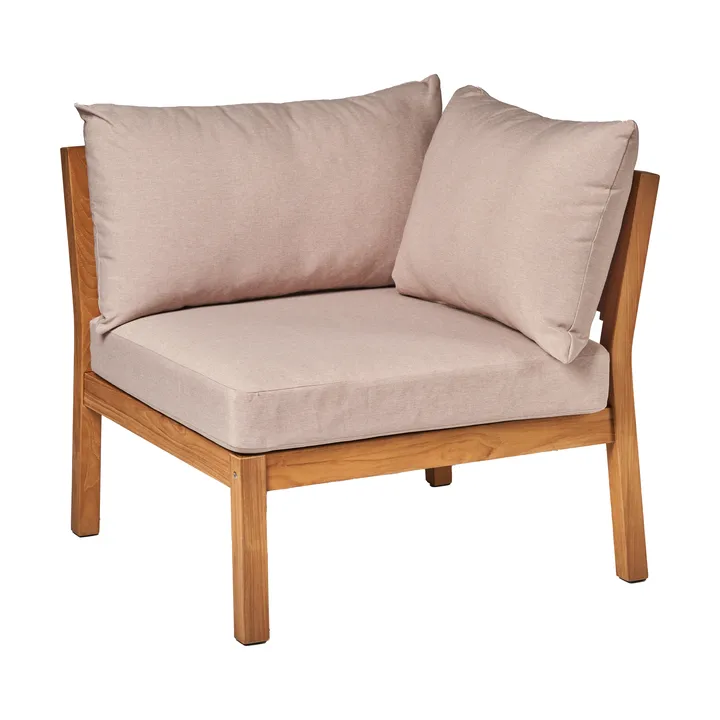 Divano modulare angolare Stockaryd in teak/beige - 1898