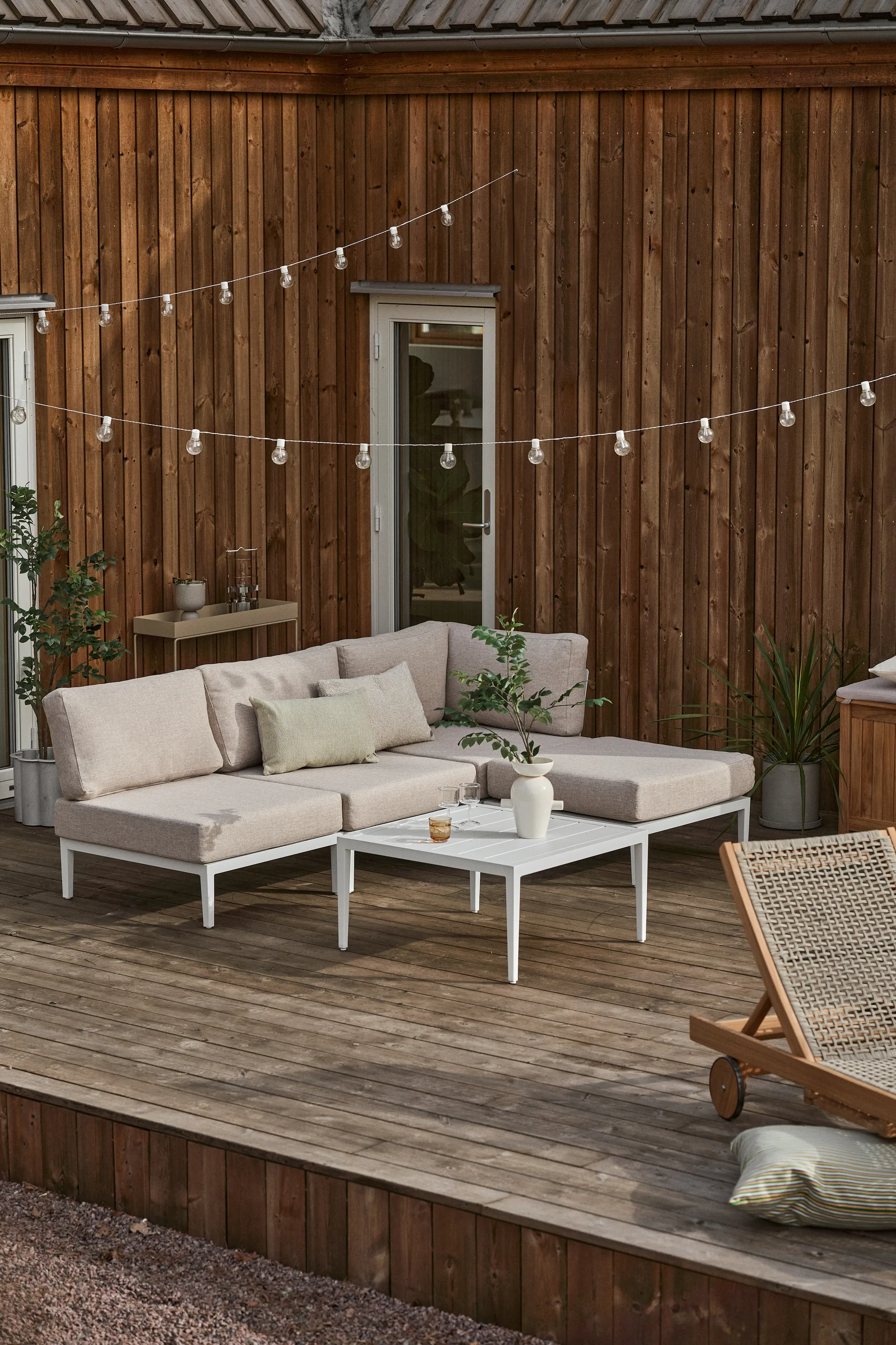 Divano modulare Santander modulo centrale, Bianco-beige 1898