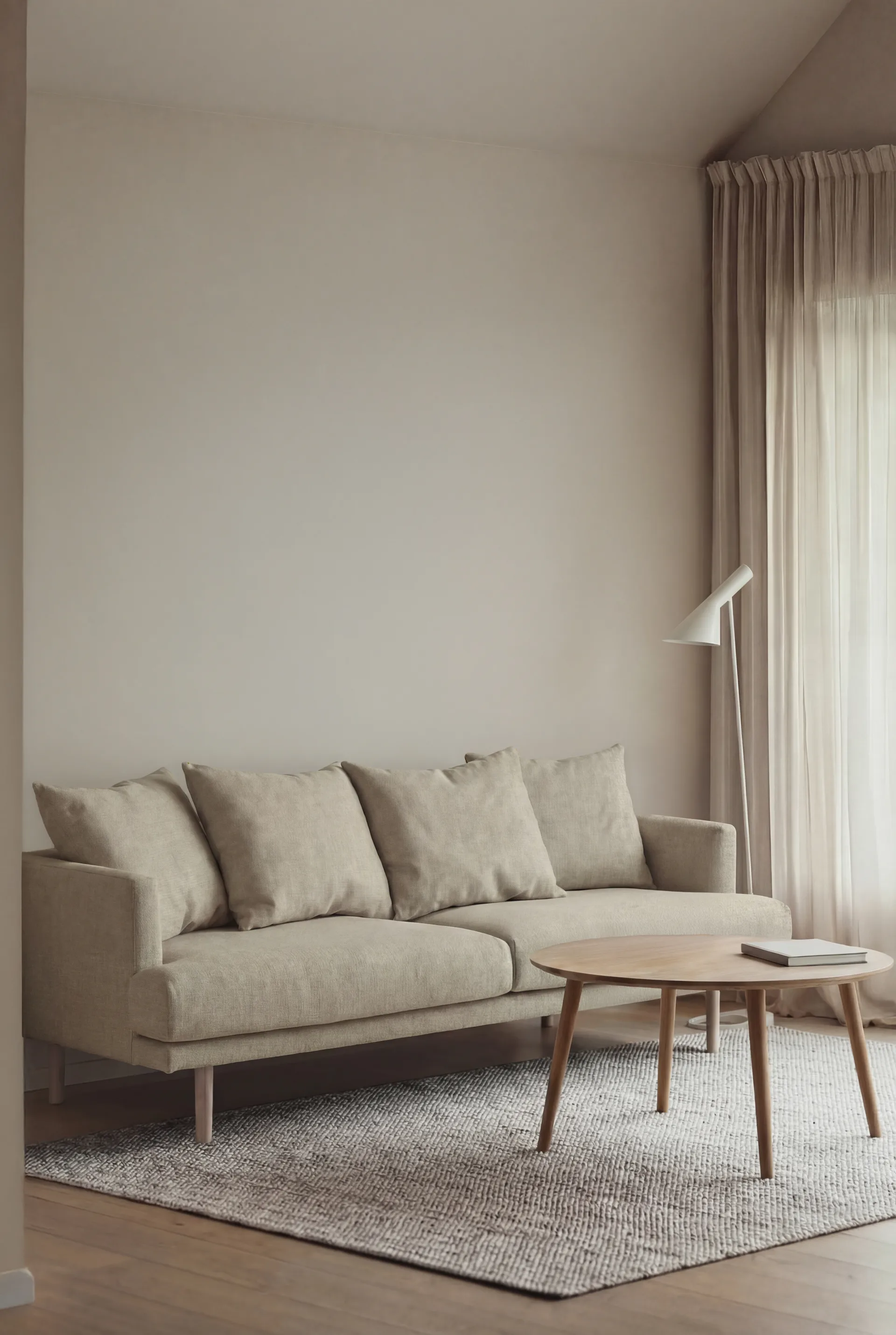 Divano Sjövik, Luiza Beige 3981-rovere oliato bianco, 3 sedute 1898