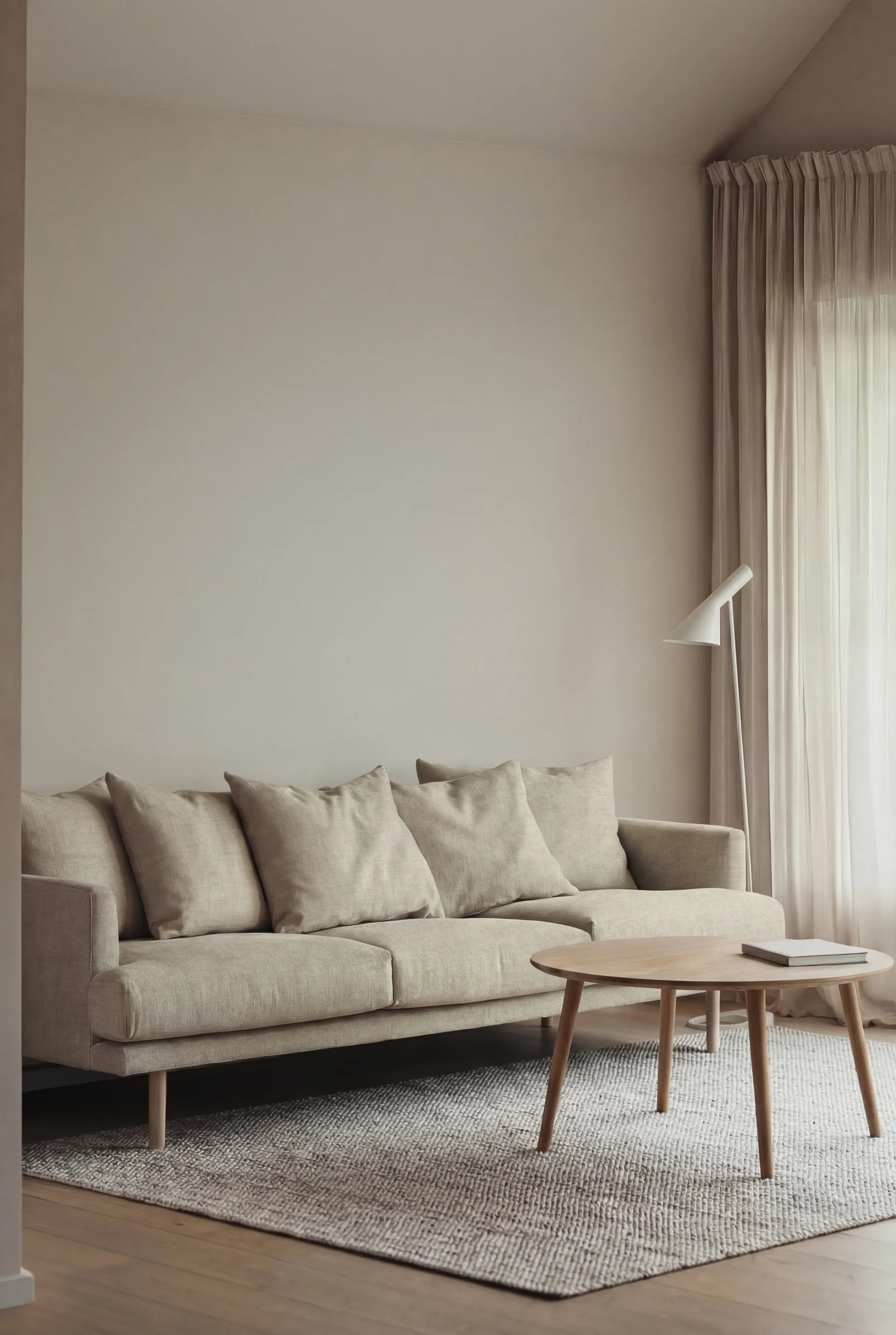 Divano Sjövik, Luiza Beige 3981-rovere oliato bianco, 3,5 sedute 1898