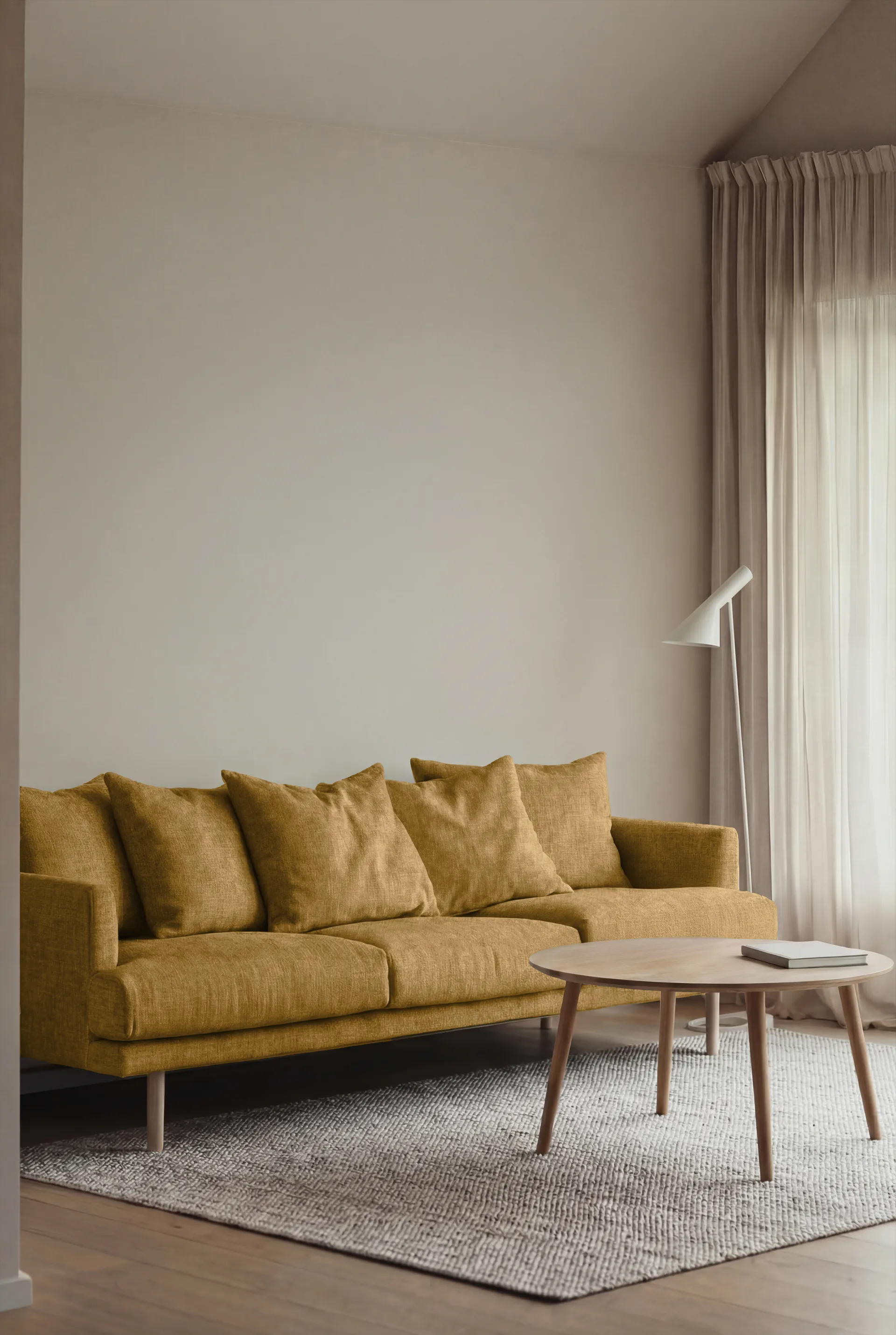 Divano Sjövik, Luiza Mustard 3972-rovere oliato bianco, 3,5 sedute 1898