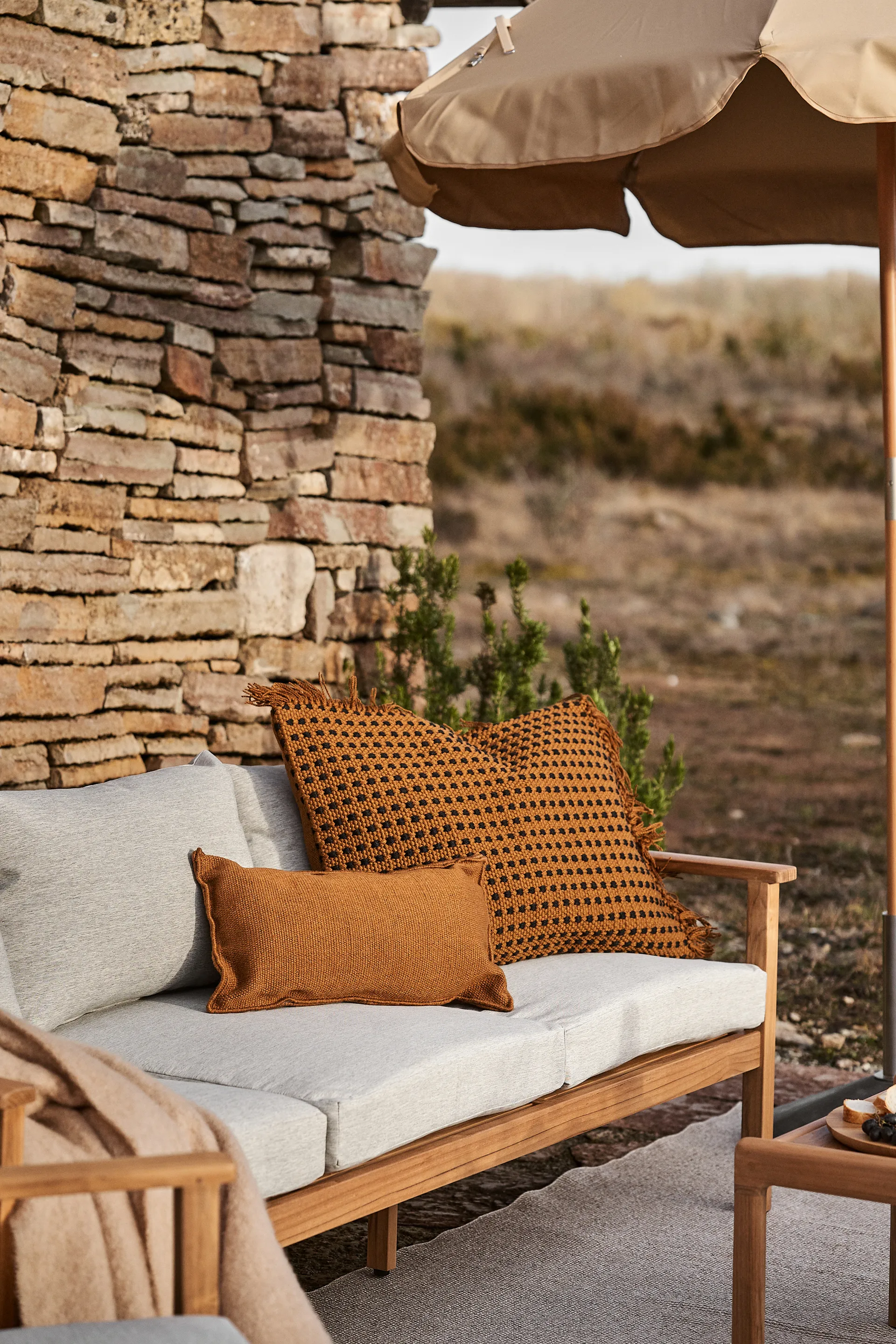 Divano Stockaryd a 3 posti in teak/grigio chiaro 1898