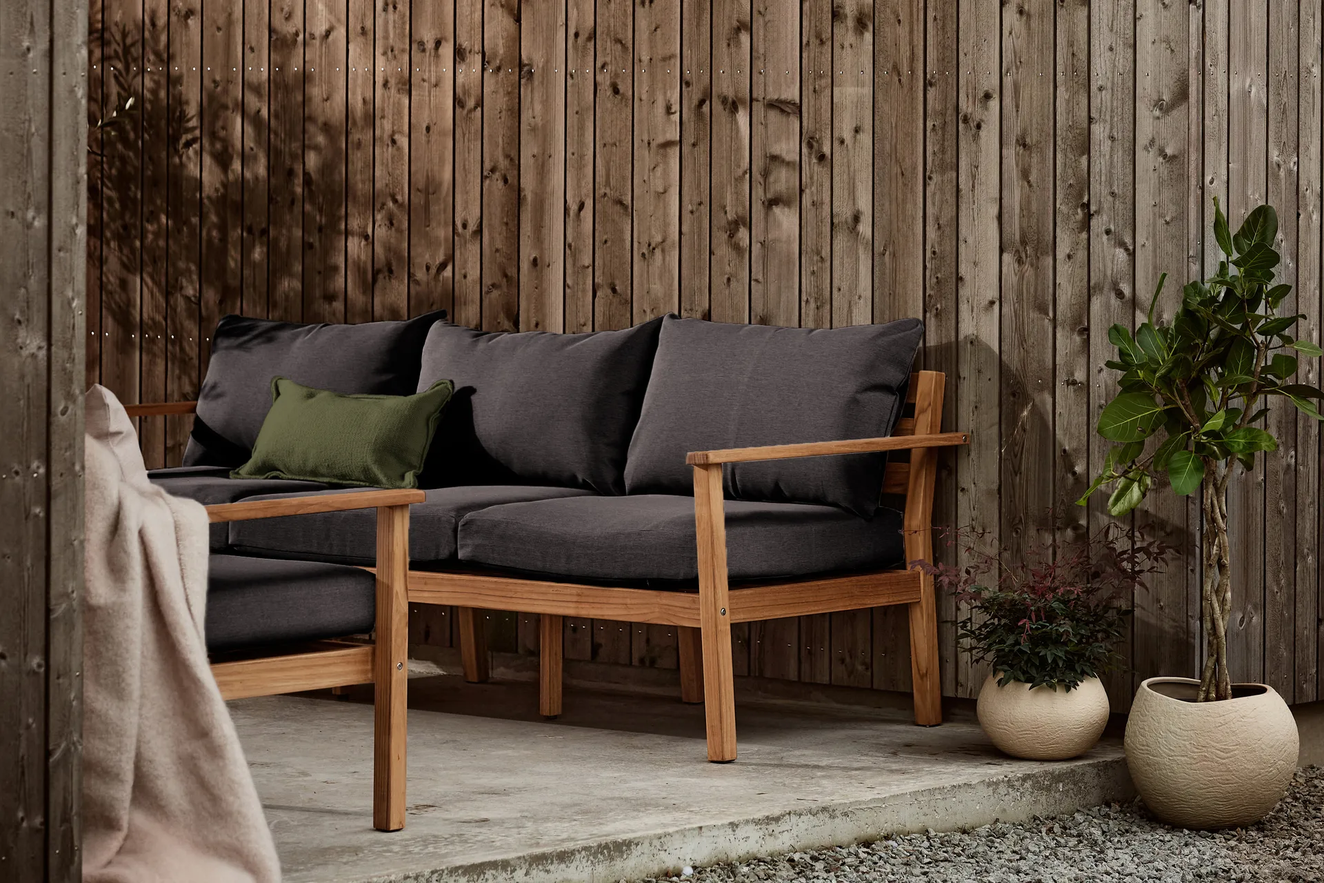 Divano Stockaryd a 3 posti in teak/grigio scuro,  1898