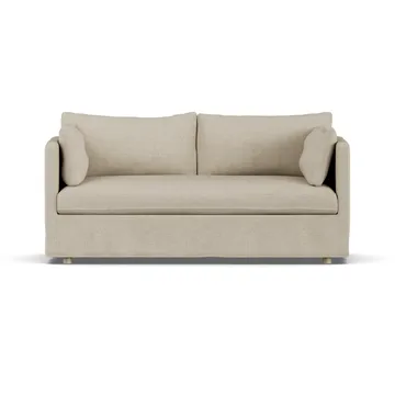Linnevik divano - Bern beige 0341-rovere oliato bianco, 2 sedute, con gonna - 1898