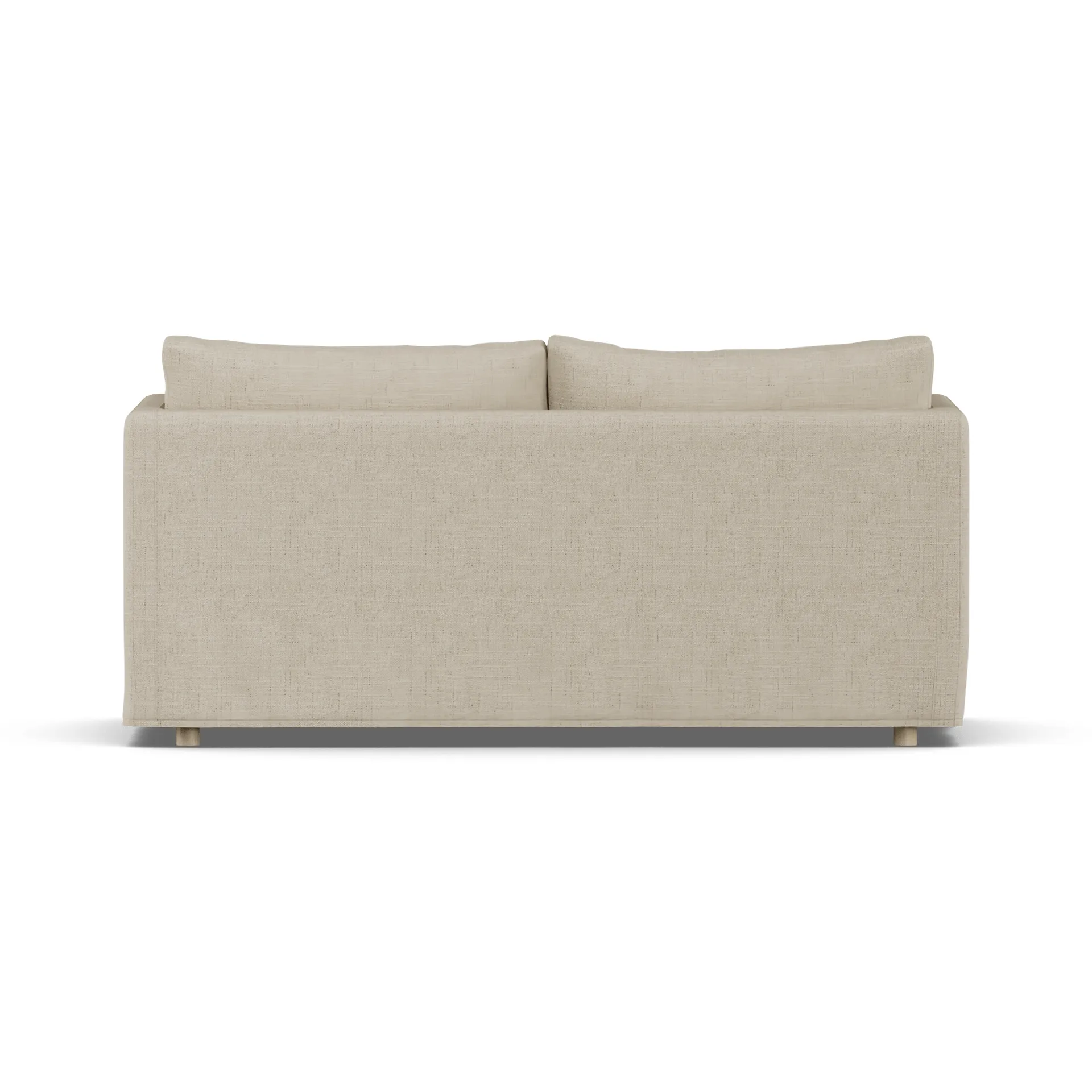 Linnevik divano, Bern beige 0341-rovere oliato bianco, 2 sedute, con gonna 1898