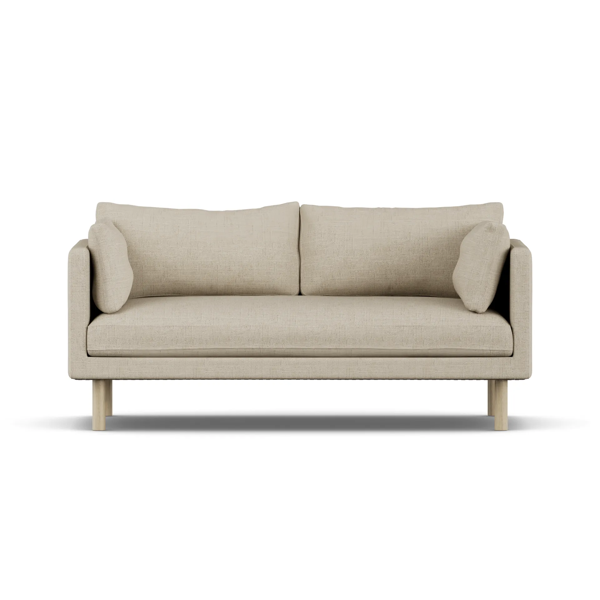 Linnevik divano, Bern Beige 0341-rovere oliato bianco, 2 sedute, senza gonna 1898