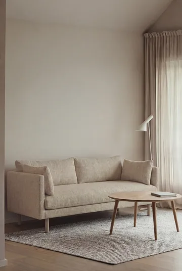 Linnevik divano - Bern Beige 0341-rovere oliato bianco, 2 sedute, senza gonna - 1898