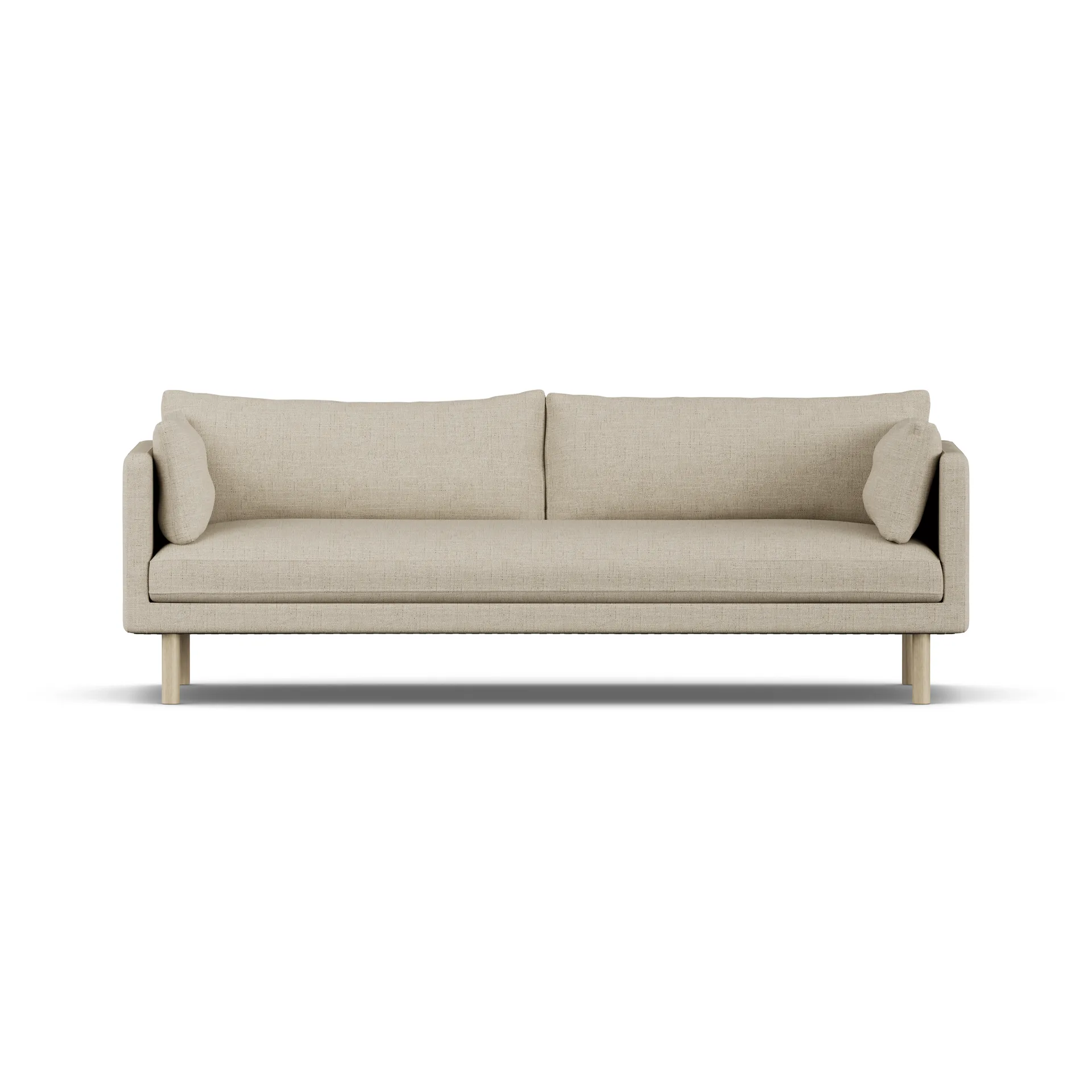 Linnevik divano, Bern Beige 0341-rovere oliato bianco, 4 sedute, senza gonna 1898