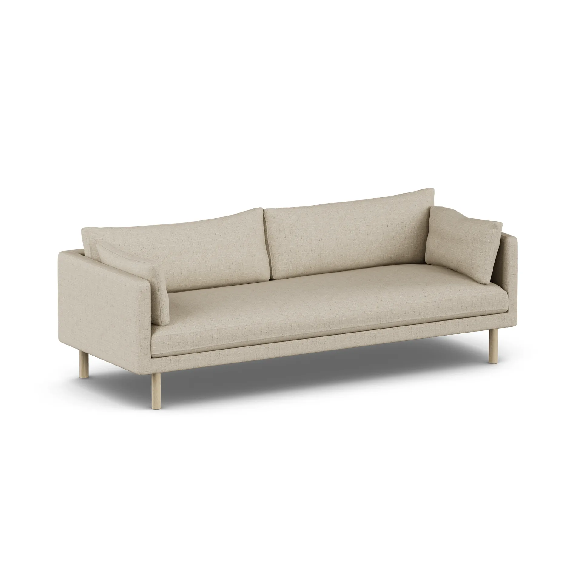 Linnevik divano, Bern Beige 0341-rovere oliato bianco, 4 sedute, senza gonna 1898