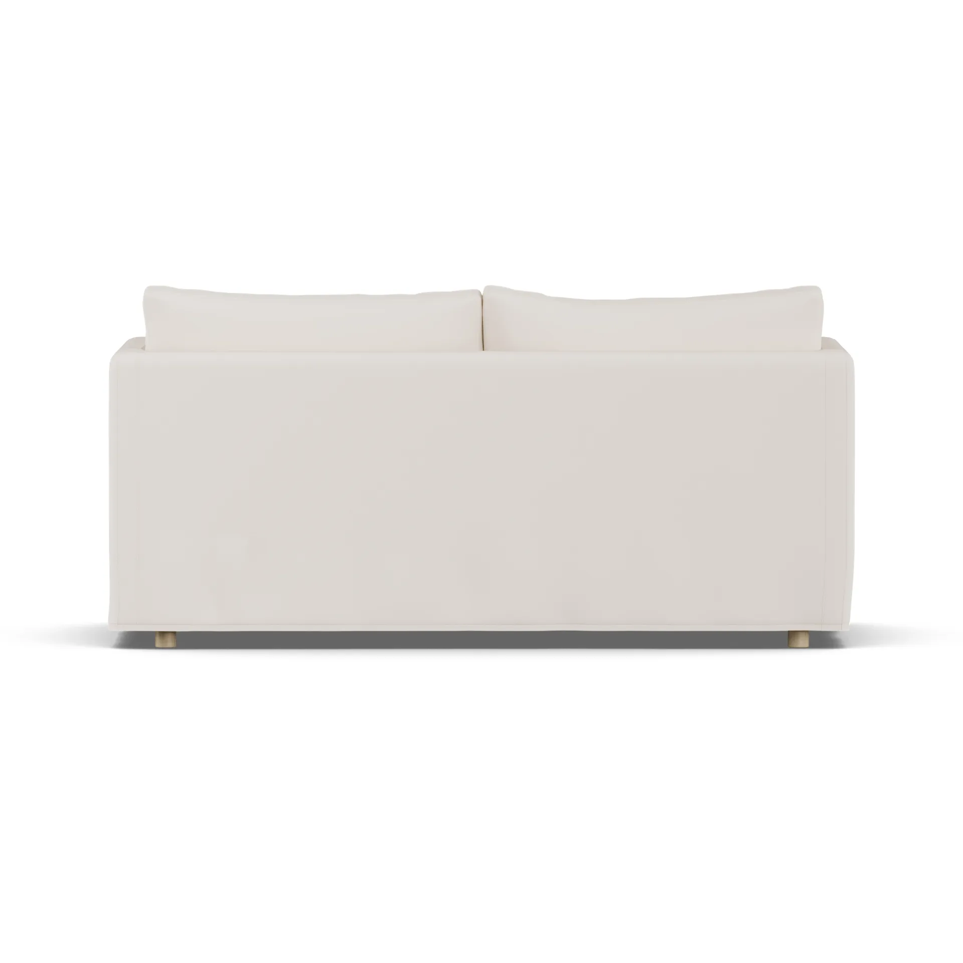 Linnevik divano, Caleido Beige 9600-rovere oliato bianco, 2 sedute, con gonna 1898