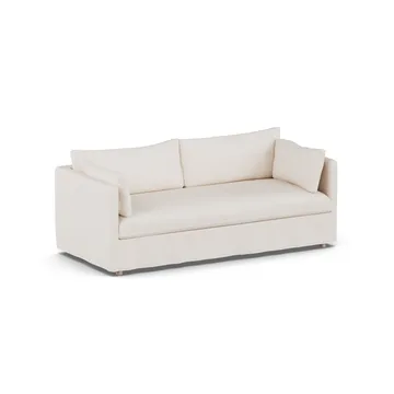 Linnevik divano - Caleido beige 9600-rovere oliato bianco, 3 sedute, con gonna - 1898