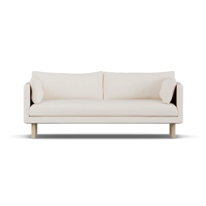 Linnevik divano - Caleido Beige 9600-rovere oliato bianco, 3 sedute, senza gonna - 1898