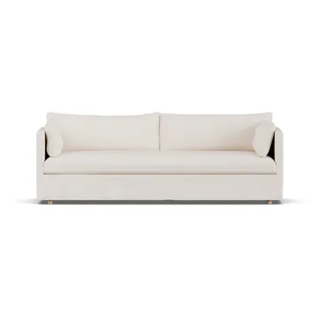 Linnevik divano - Caleido beige 9600-rovere oliato bianco, 4 sedute, con gonna - 1898