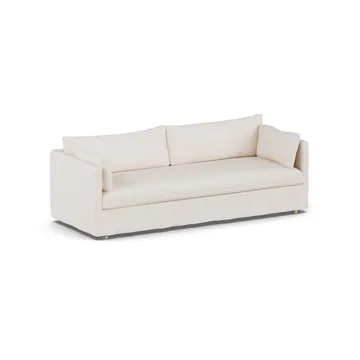 Linnevik divano - Caleido beige 9600-rovere oliato bianco, 4 sedute, con gonna - 1898