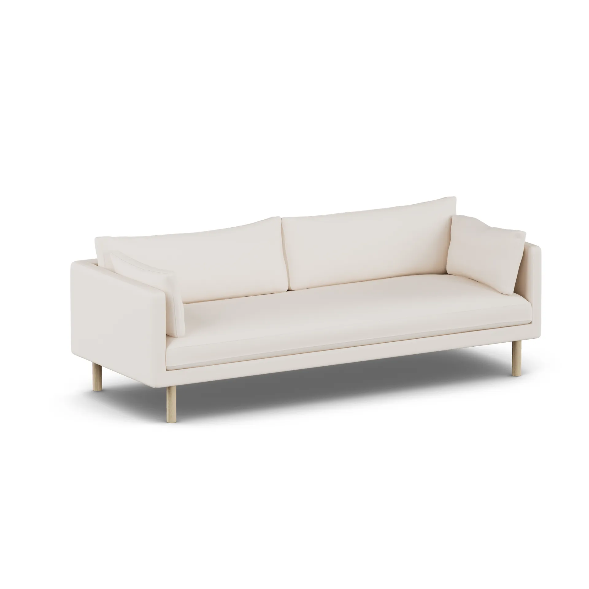 Linnevik divano, Caleido Beige 9600-rovere oliato bianco, 4 sedute, senza gonna 1898