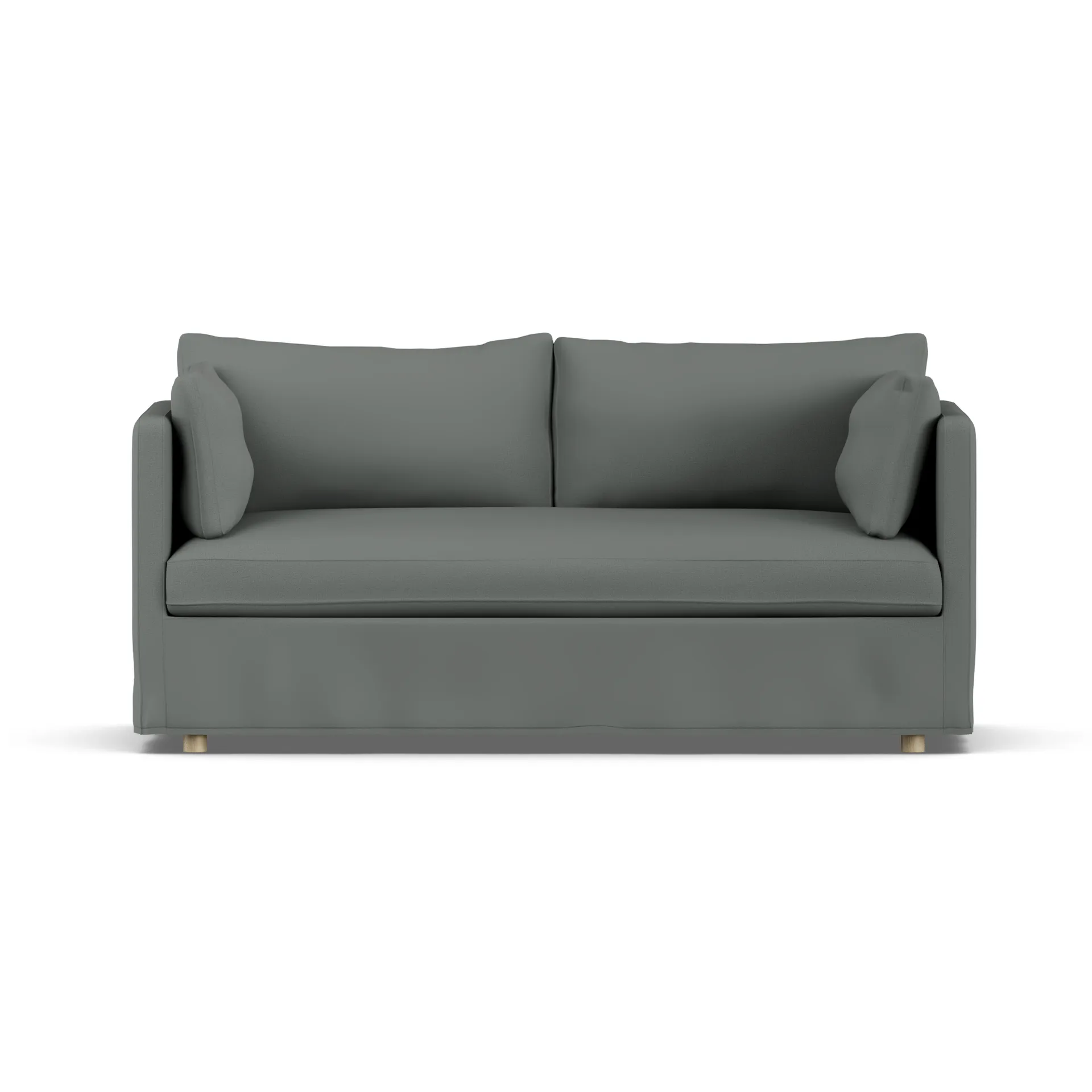 Linnevik divano, Caleido Grey 1240-rovere oliato bianco, 2 sedute, con gonna 1898