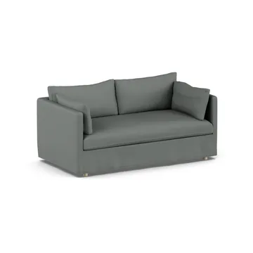 Linnevik divano - Caleido Grey 1240-rovere oliato bianco, 2 sedute, con gonna - 1898