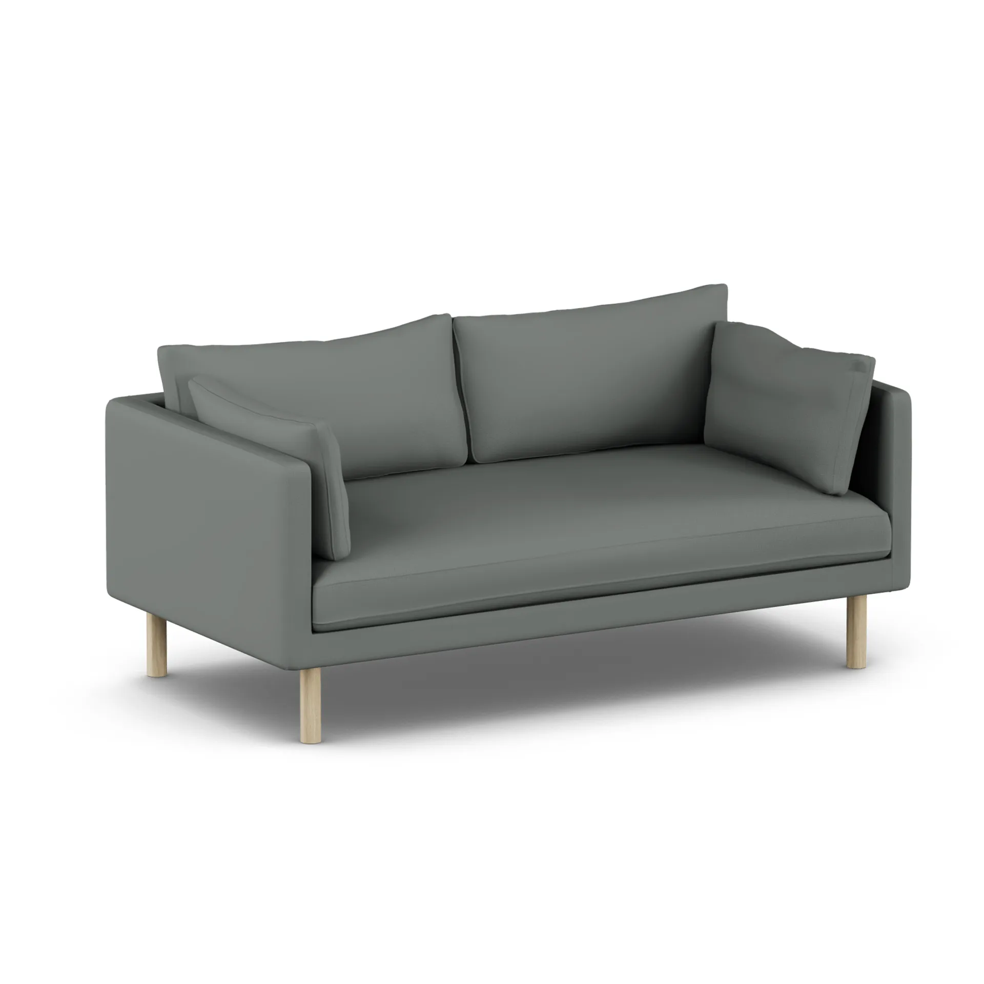 Linnevik divano, Caleido Grey 1240-rovere oliato bianco, 2 sedute, senza gonna 1898