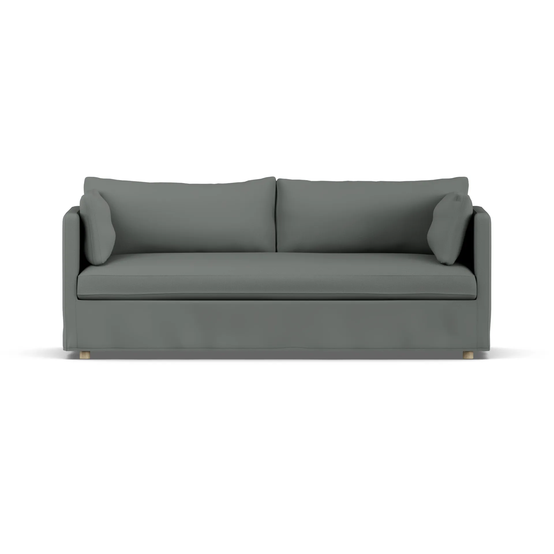 Linnevik divano, Caleido Grey 1240-rovere oliato bianco, 3 sedute, con gonna 1898