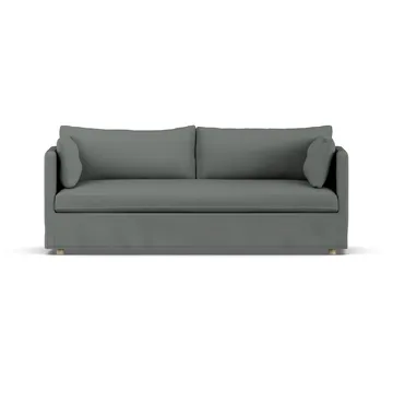 Linnevik divano - Caleido Grey 1240-rovere oliato bianco, 3 sedute, con gonna - 1898
