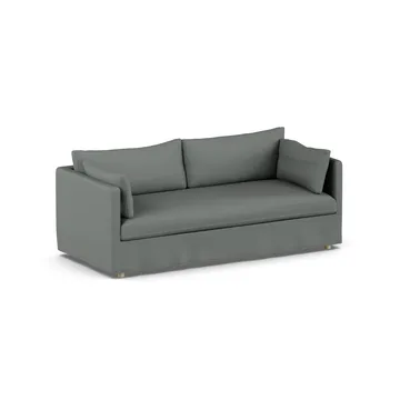 Linnevik divano - Caleido Grey 1240-rovere oliato bianco, 3 sedute, con gonna - 1898