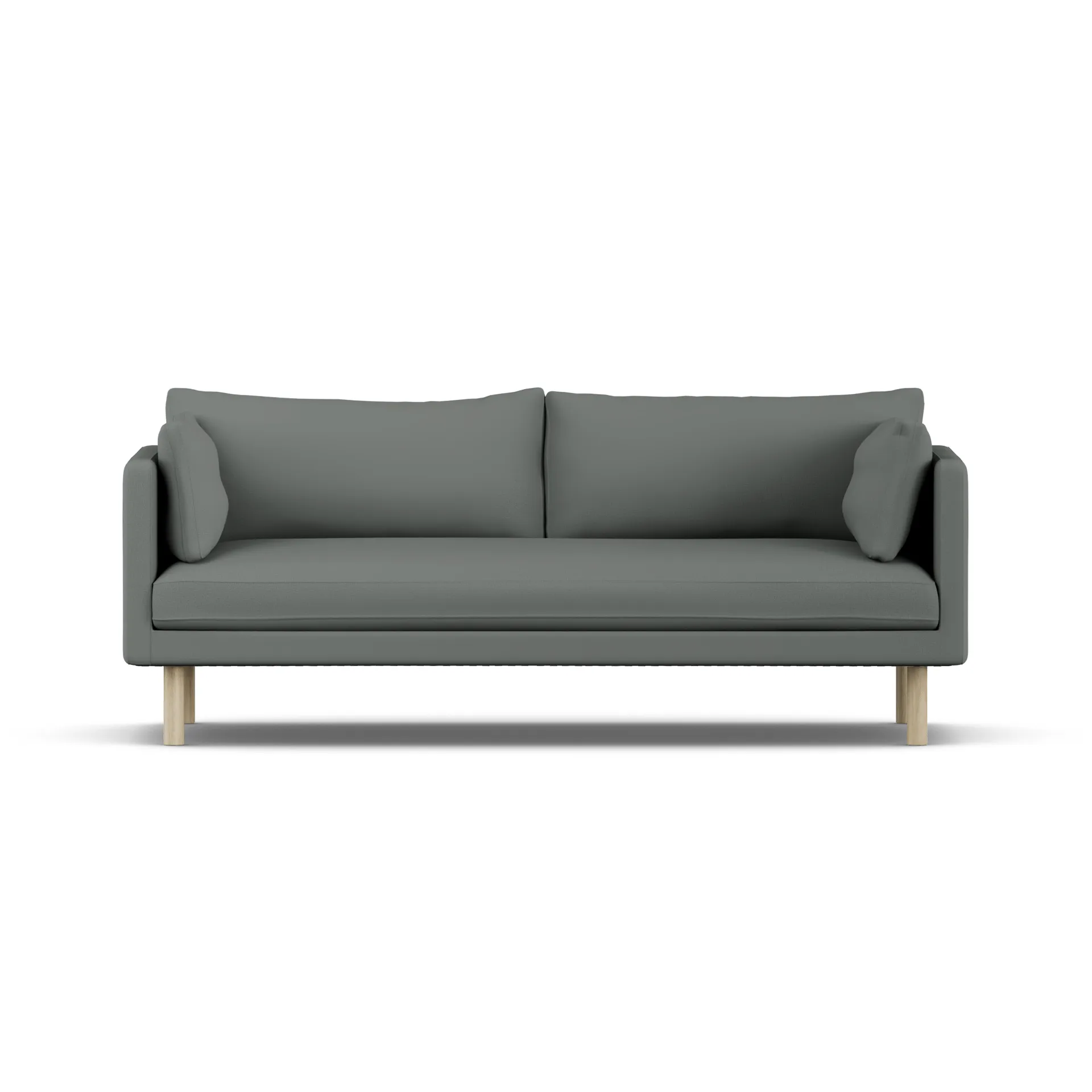 Linnevik divano, Caleido Grey 1240-rovere oliato bianco, 3 sedute, senza gonna 1898