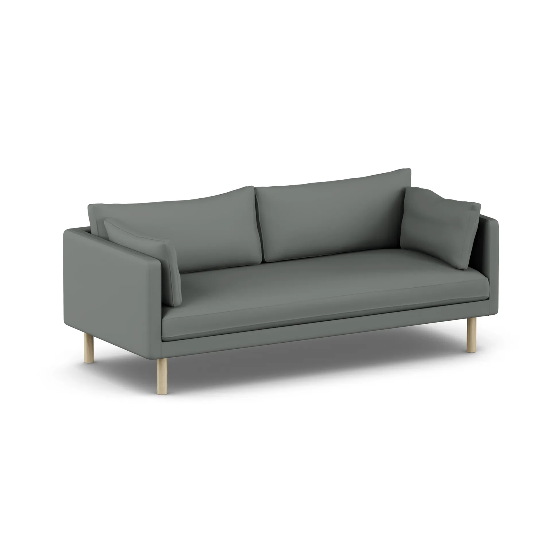 Linnevik divano, Caleido Grey 1240-rovere oliato bianco, 3 sedute, senza gonna 1898