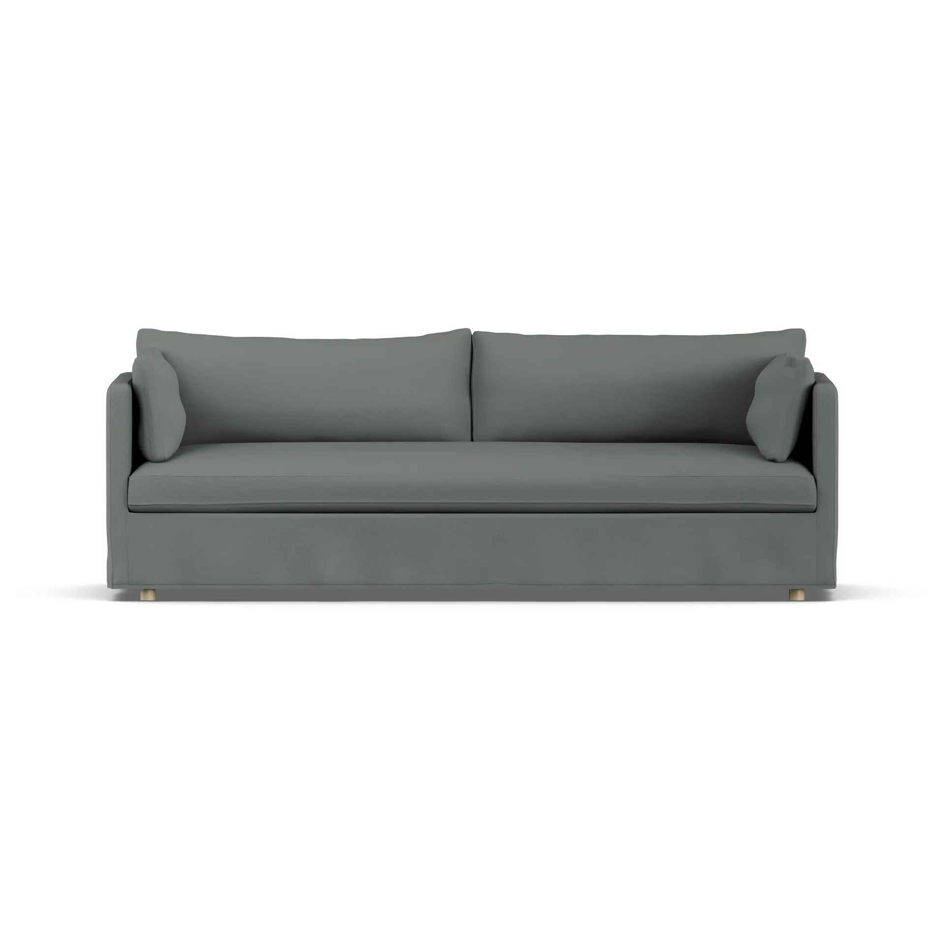 Linnevik divano, Caleido grey 1240-rovere oliato bianco, 4 sedute, con gonna 1898