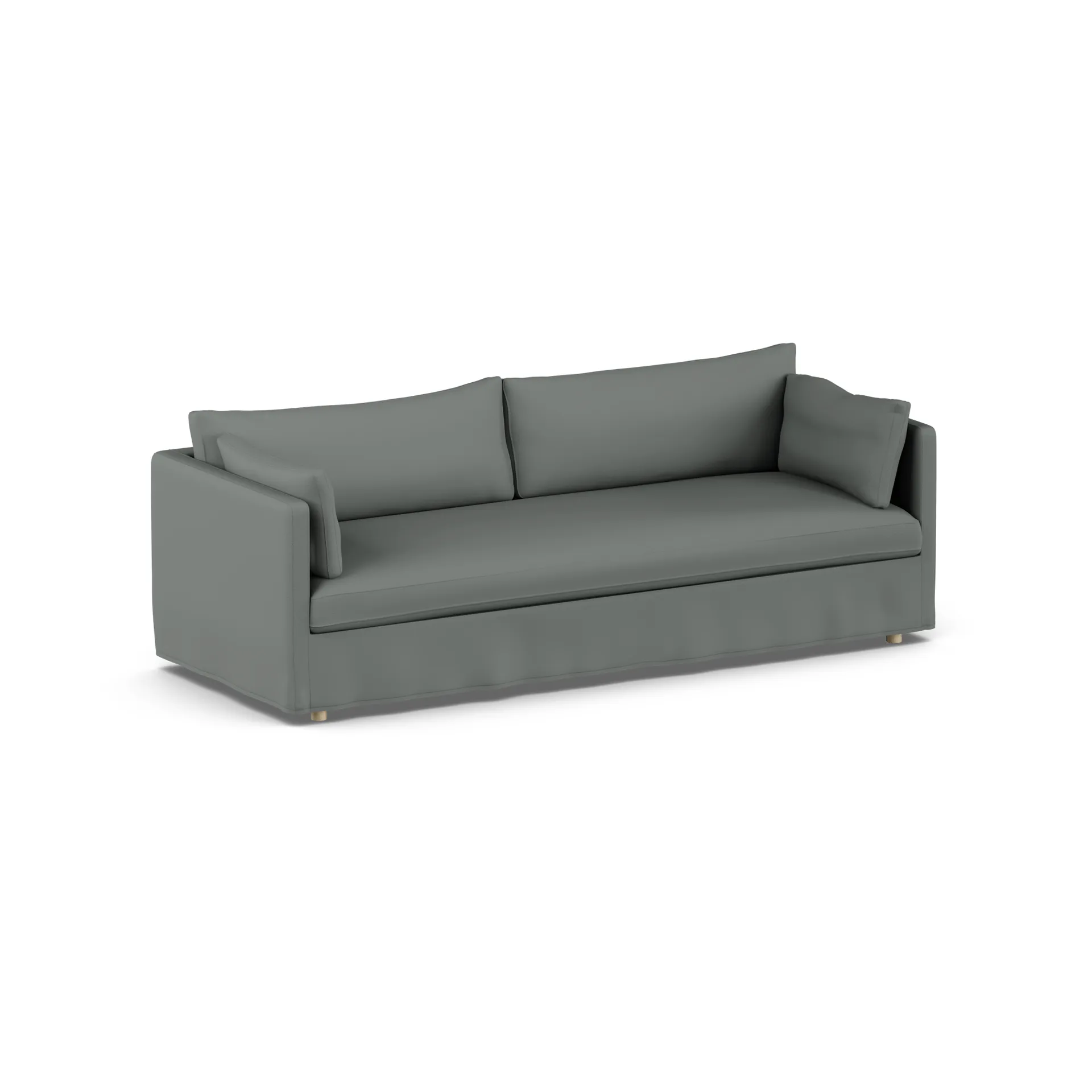 Linnevik divano, Caleido grey 1240-rovere oliato bianco, 4 sedute, con gonna 1898