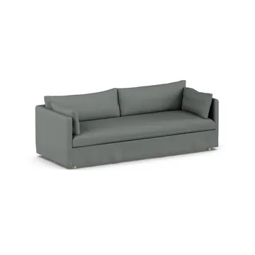 Linnevik divano - Caleido grey 1240-rovere oliato bianco, 4 sedute, con gonna - 1898