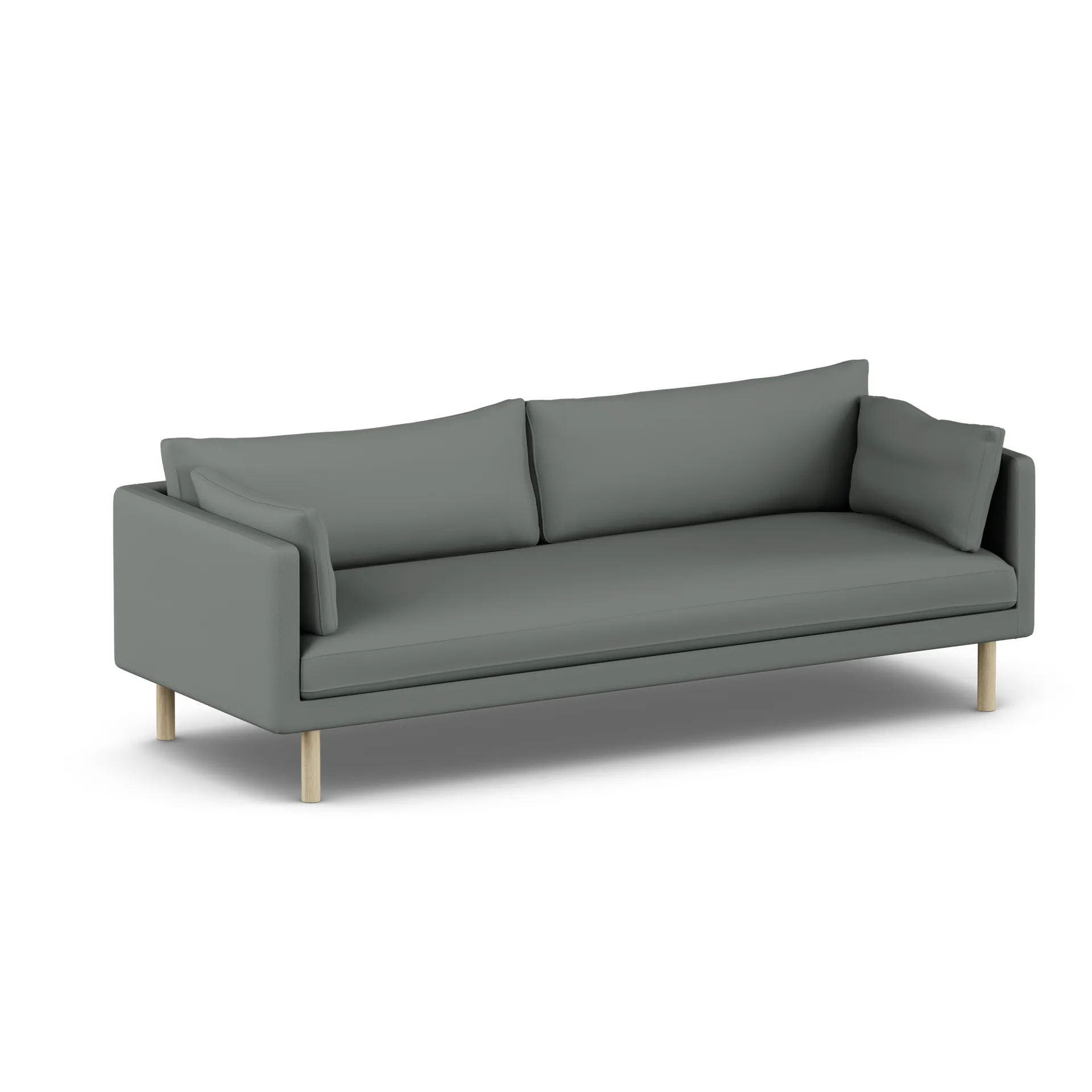 Linnevik divano, Caleido Grey 1240-rovere oliato bianco, 4 sedute, senza gonna 1898