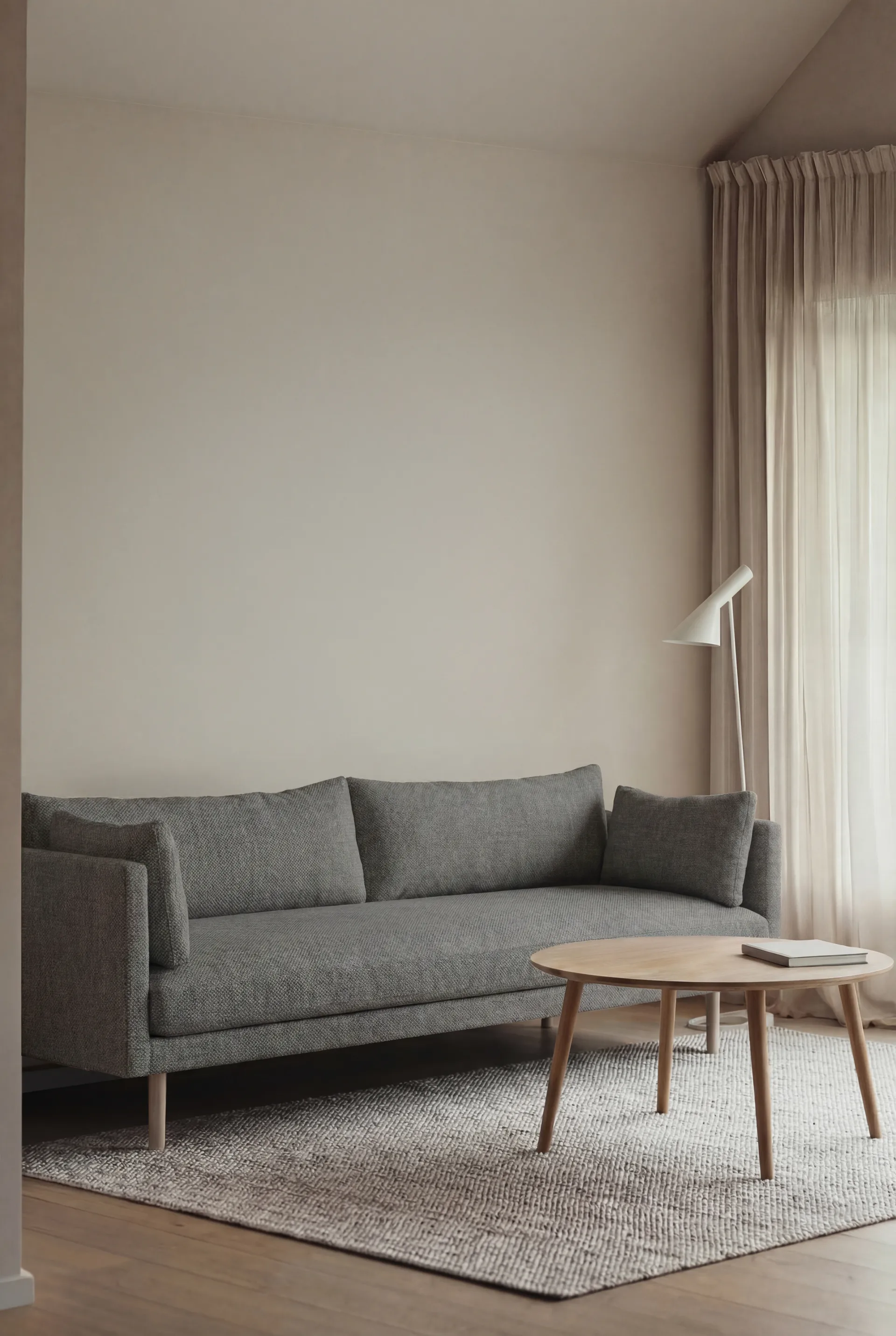Linnevik divano, Caleido Grey 1240-rovere oliato bianco, 4 sedute, senza gonna 1898