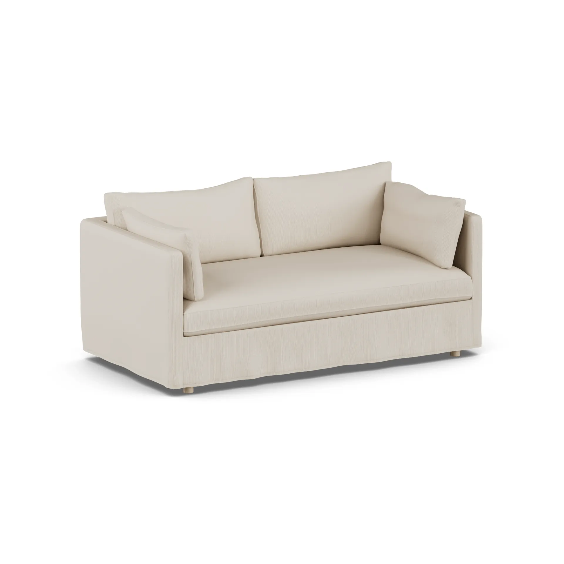 Linnevik divano, Jump Beige 1956-rovere oliato bianco, 2 sedute, con gonna 1898