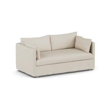 Linnevik divano - Jump Beige 1956-rovere oliato bianco, 2 sedute, con gonna - 1898